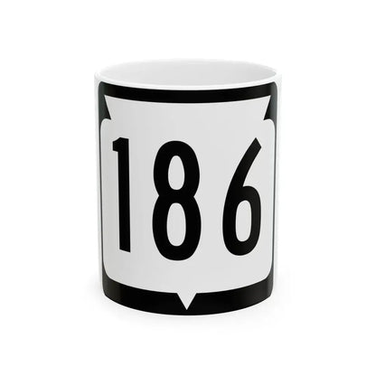 WIS 186 (Wisconsin) (Road Sign) White Coffee Mug 11oz - Go Mug Yourself