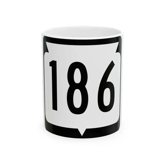WIS 186 (Wisconsin) (Road Sign) White Coffee Mug 11oz - Go Mug Yourself