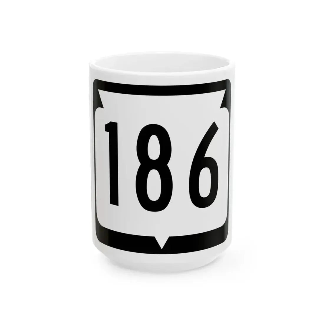 WIS 186 (Wisconsin) (Road Sign) White Coffee Mug 15oz - Go Mug Yourself