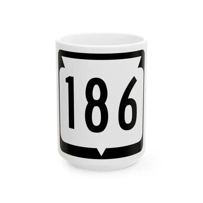 WIS 186 (Wisconsin) (Road Sign) White Coffee Mug 15oz - Go Mug Yourself