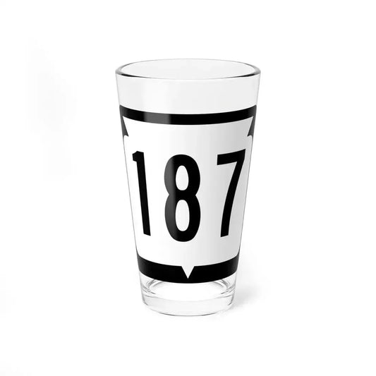 WIS 187 (Wisconsin) (Road Sign) Pint Glass 16oz 16oz - Go Mug Yourself