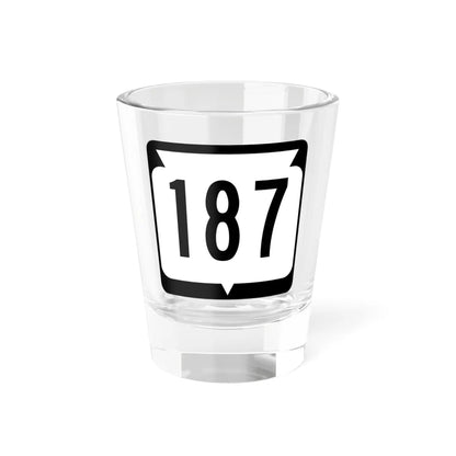 WIS 187 (Wisconsin) (Road Sign) Shot Glass 1.5oz 1.5oz - Go Mug Yourself
