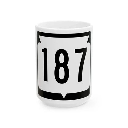 WIS 187 (Wisconsin) (Road Sign) White Coffee Mug 15oz - Go Mug Yourself