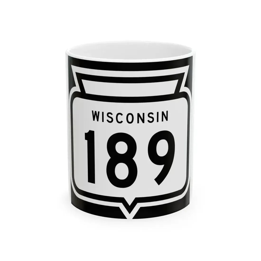 WIS 189 1958 (Wisconsin) (Road Sign) White Coffee Mug 11oz - Go Mug Yourself