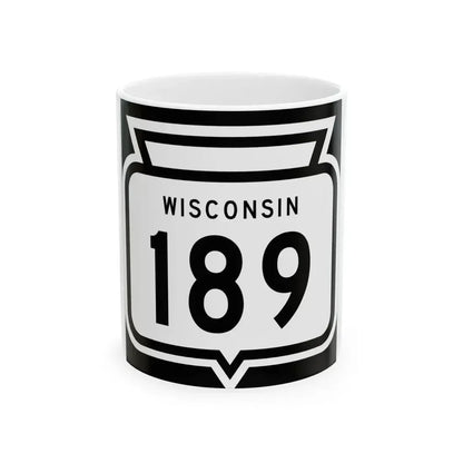 WIS 189 1958 (Wisconsin) (Road Sign) White Coffee Mug 11oz - Go Mug Yourself