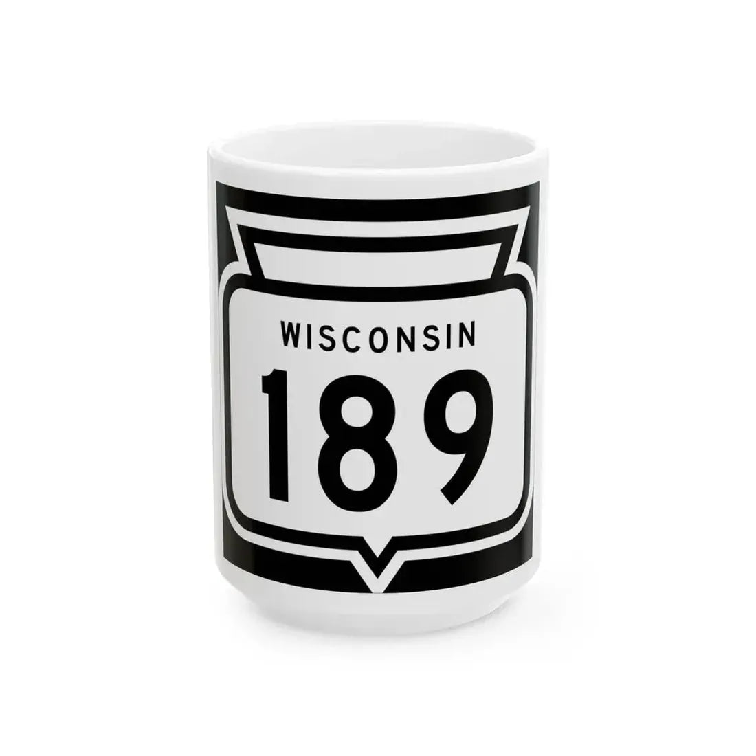 WIS 189 1958 (Wisconsin) (Road Sign) White Coffee Mug 15oz - Go Mug Yourself