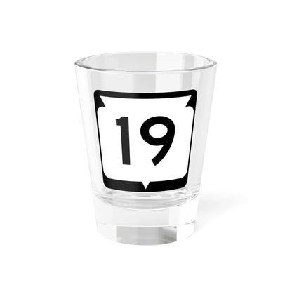 WIS 19 (Wisconsin) (Road Sign) Shot Glass 1.5oz 1.5oz - Go Mug Yourself