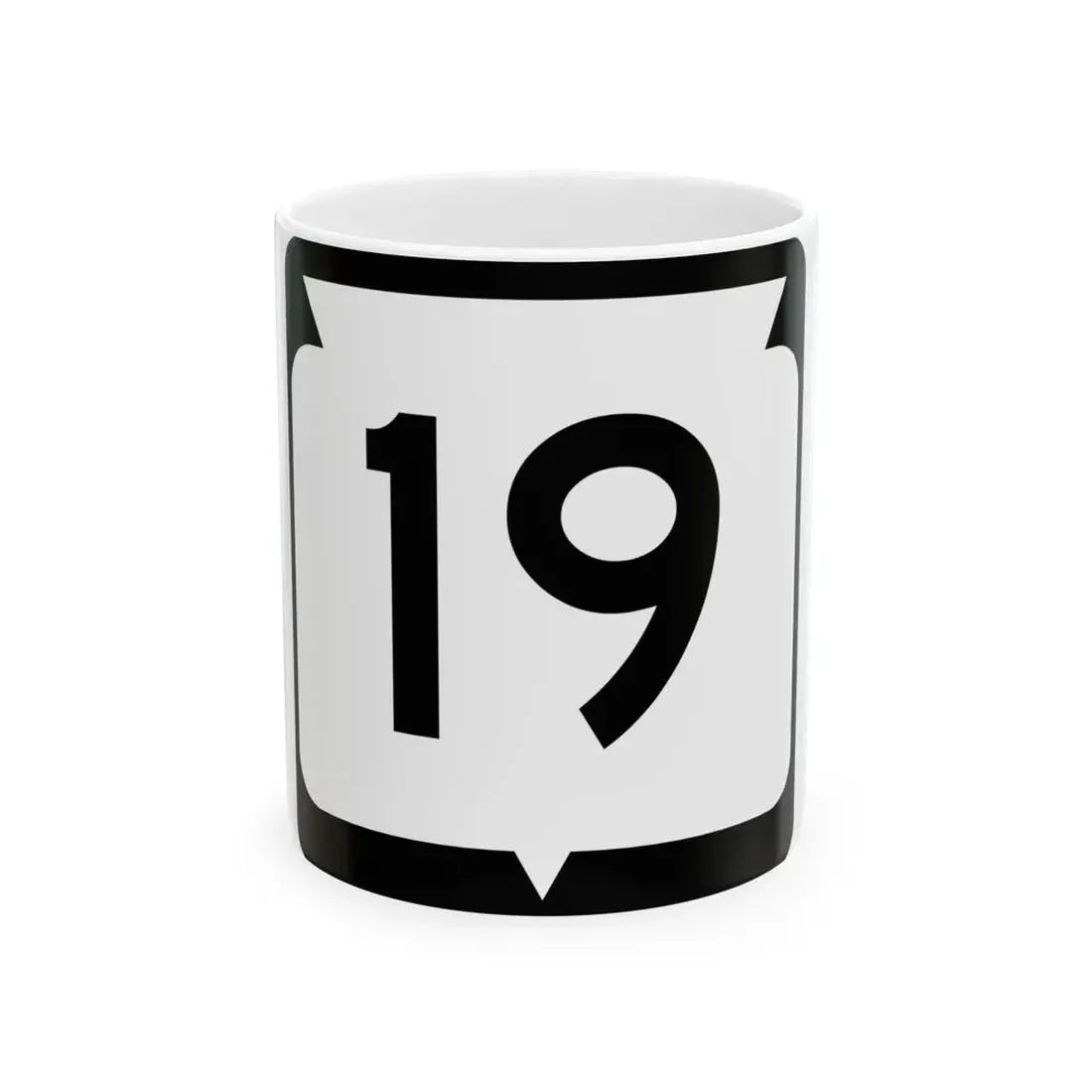 WIS 19 (Wisconsin) (Road Sign) White Coffee Mug 11oz - Go Mug Yourself