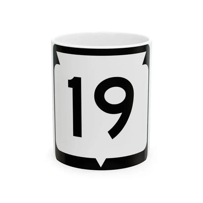 WIS 19 (Wisconsin) (Road Sign) White Coffee Mug 11oz - Go Mug Yourself