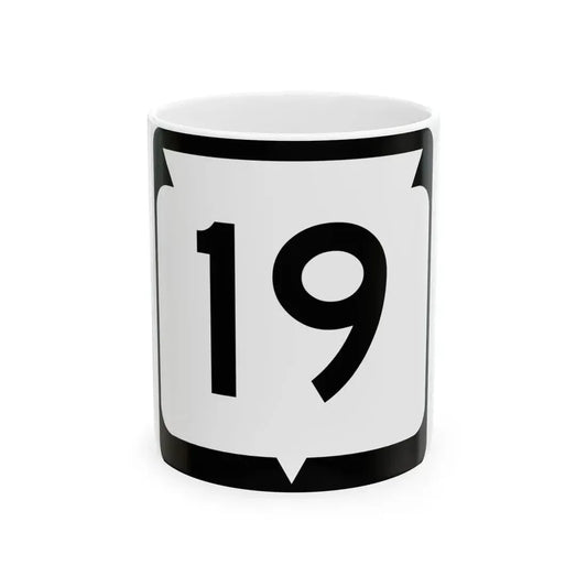 WIS 19 (Wisconsin) (Road Sign) White Coffee Mug 11oz - Go Mug Yourself