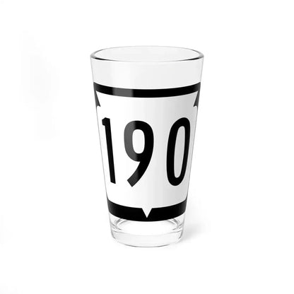 WIS 190 (Wisconsin) (Road Sign) Pint Glass 16oz 16oz - Go Mug Yourself