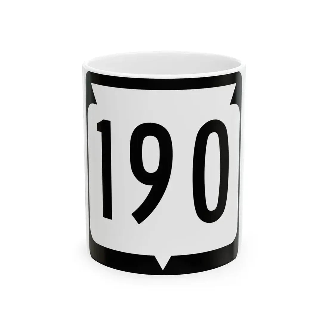 WIS 190 (Wisconsin) (Road Sign) White Coffee Mug 11oz - Go Mug Yourself