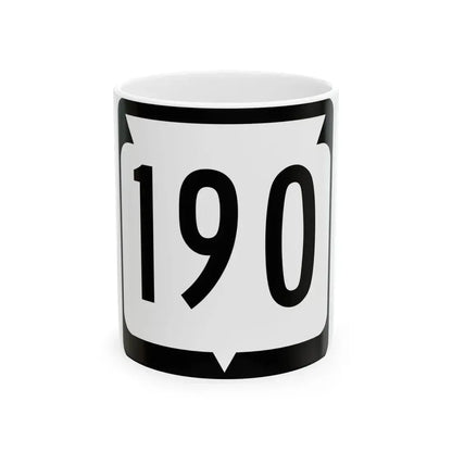 WIS 190 (Wisconsin) (Road Sign) White Coffee Mug 11oz - Go Mug Yourself