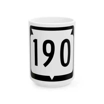 WIS 190 (Wisconsin) (Road Sign) White Coffee Mug 15oz - Go Mug Yourself