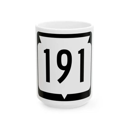 WIS 191 (Wisconsin) (Road Sign) White Coffee Mug 15oz - Go Mug Yourself