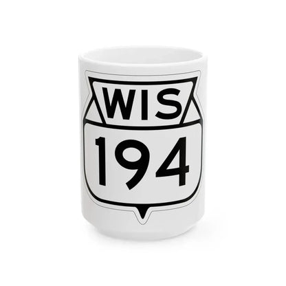 WIS 194 1949 (Wisconsin) (Road Sign) White Coffee Mug 15oz - Go Mug Yourself