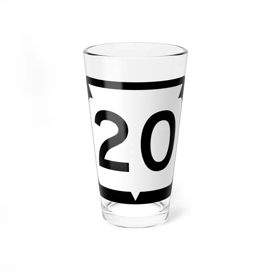 WIS 20 (Wisconsin) (Road Sign) Pint Glass 16oz 16oz - Go Mug Yourself