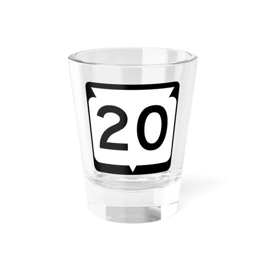 WIS 20 (Wisconsin) (Road Sign) Shot Glass 1.5oz 1.5oz - Go Mug Yourself