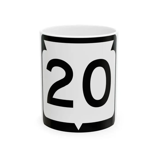 WIS 20 (Wisconsin) (Road Sign) White Coffee Mug 11oz - Go Mug Yourself