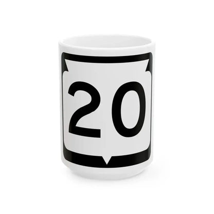 WIS 20 (Wisconsin) (Road Sign) White Coffee Mug 15oz - Go Mug Yourself