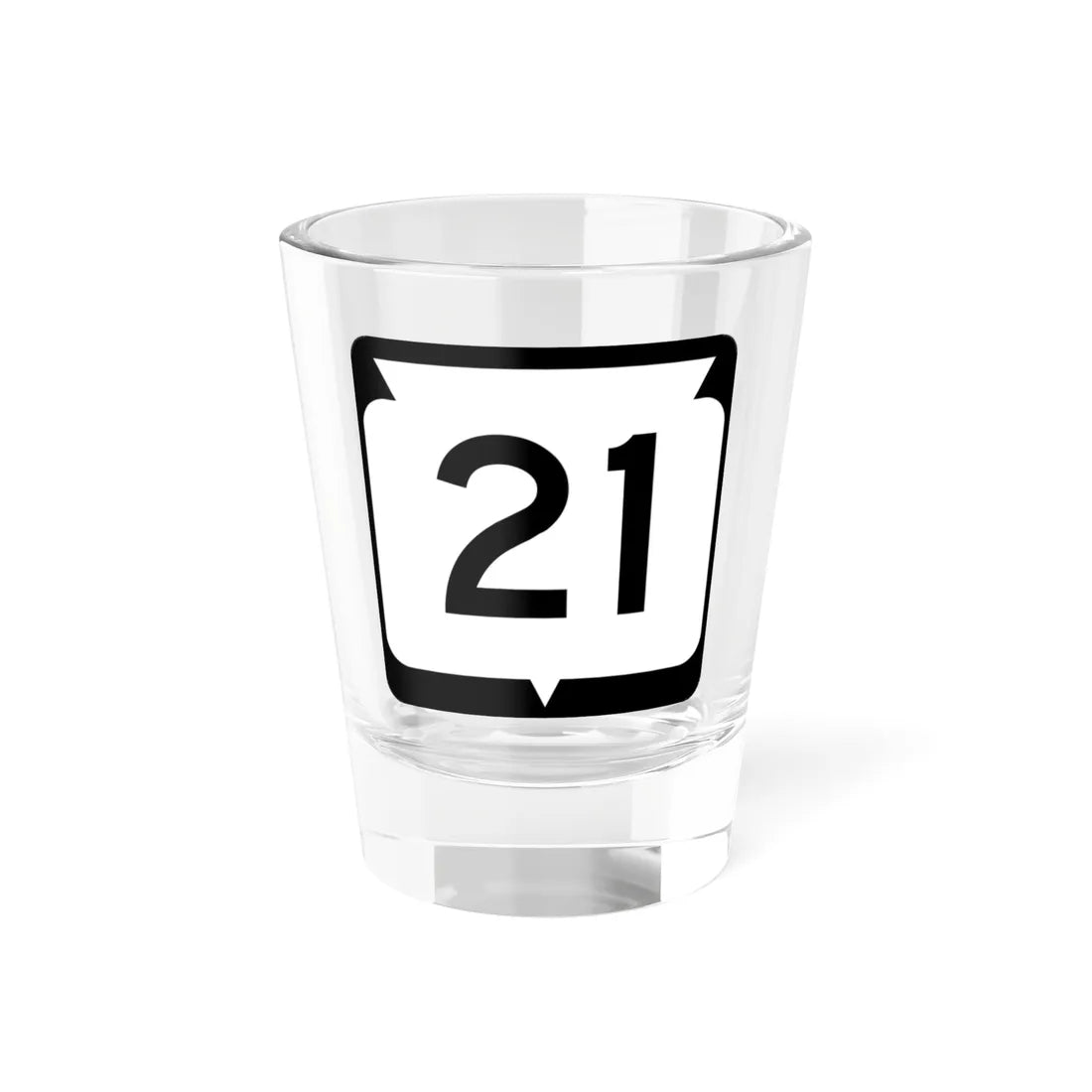 WIS 21 (Wisconsin) (Road Sign) Shot Glass 1.5oz 1.5oz - Go Mug Yourself