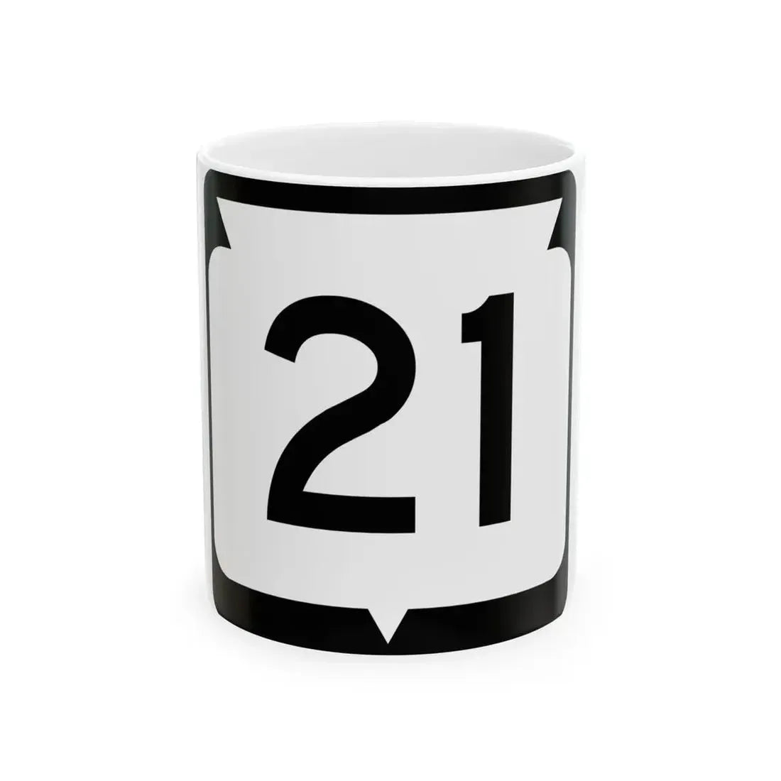WIS 21 (Wisconsin) (Road Sign) White Coffee Mug 11oz - Go Mug Yourself