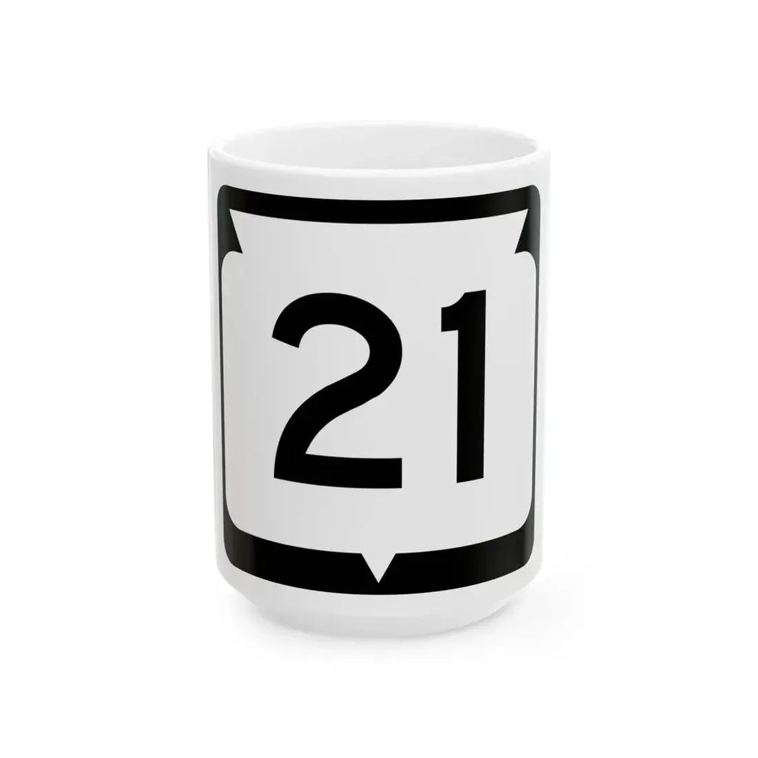 WIS 21 (Wisconsin) (Road Sign) White Coffee Mug 15oz - Go Mug Yourself