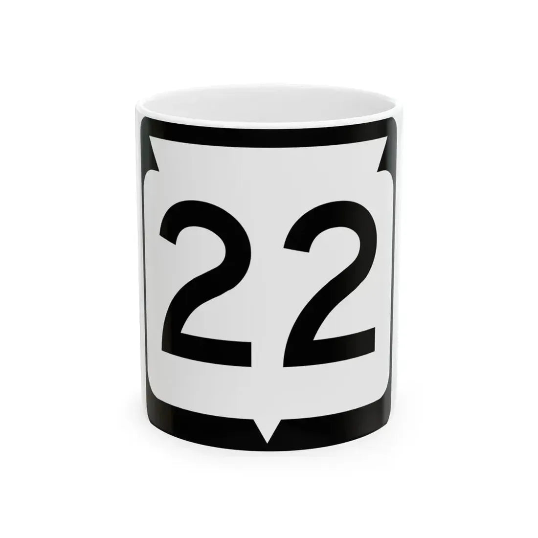 WIS 22 (Wisconsin) (Road Sign) White Coffee Mug 11oz - Go Mug Yourself