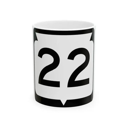 WIS 22 (Wisconsin) (Road Sign) White Coffee Mug 11oz - Go Mug Yourself