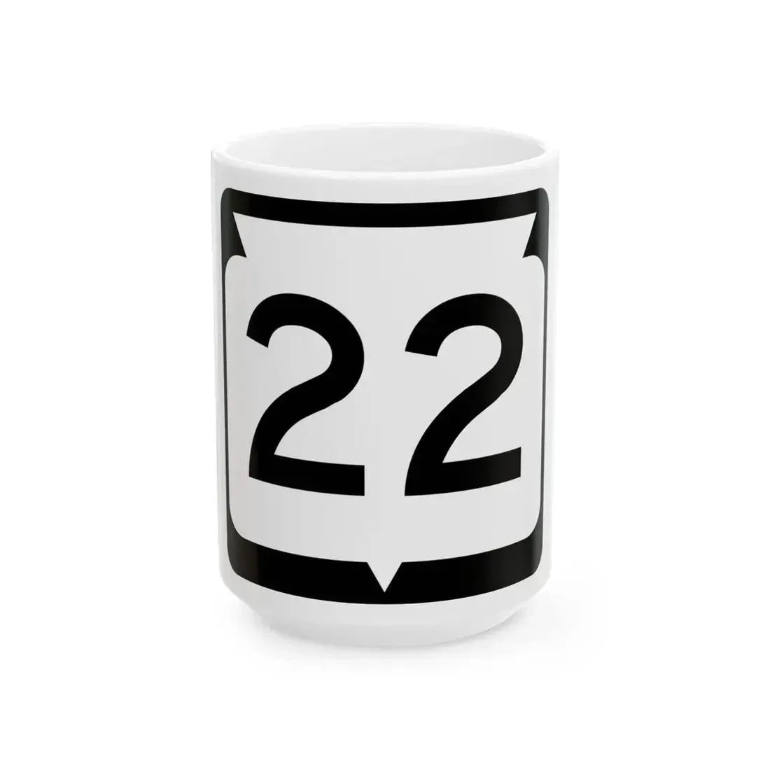 WIS 22 (Wisconsin) (Road Sign) White Coffee Mug 15oz - Go Mug Yourself