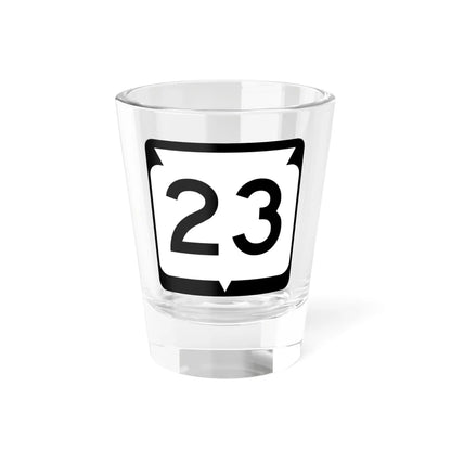 WIS 23 (Wisconsin) (Road Sign) Shot Glass 1.5oz 1.5oz - Go Mug Yourself