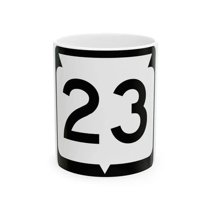 WIS 23 (Wisconsin) (Road Sign) White Coffee Mug 11oz - Go Mug Yourself