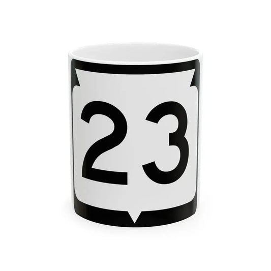 WIS 23 (Wisconsin) (Road Sign) White Coffee Mug 11oz - Go Mug Yourself