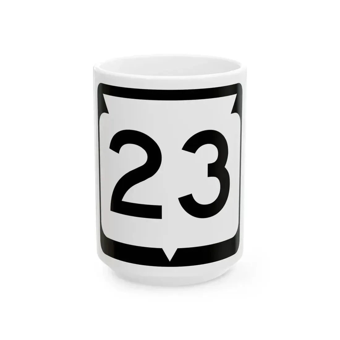 WIS 23 (Wisconsin) (Road Sign) White Coffee Mug 15oz - Go Mug Yourself