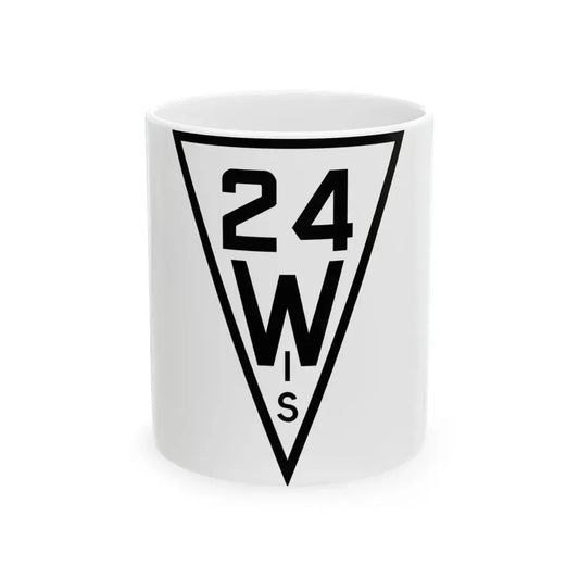 WIS 24 1927 (Wisconsin) (Road Sign) White Coffee Mug 11oz - Go Mug Yourself