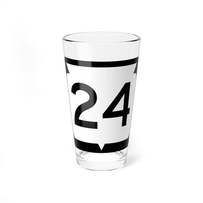 WIS 24 (Wisconsin) (Road Sign) Pint Glass 16oz 16oz - Go Mug Yourself