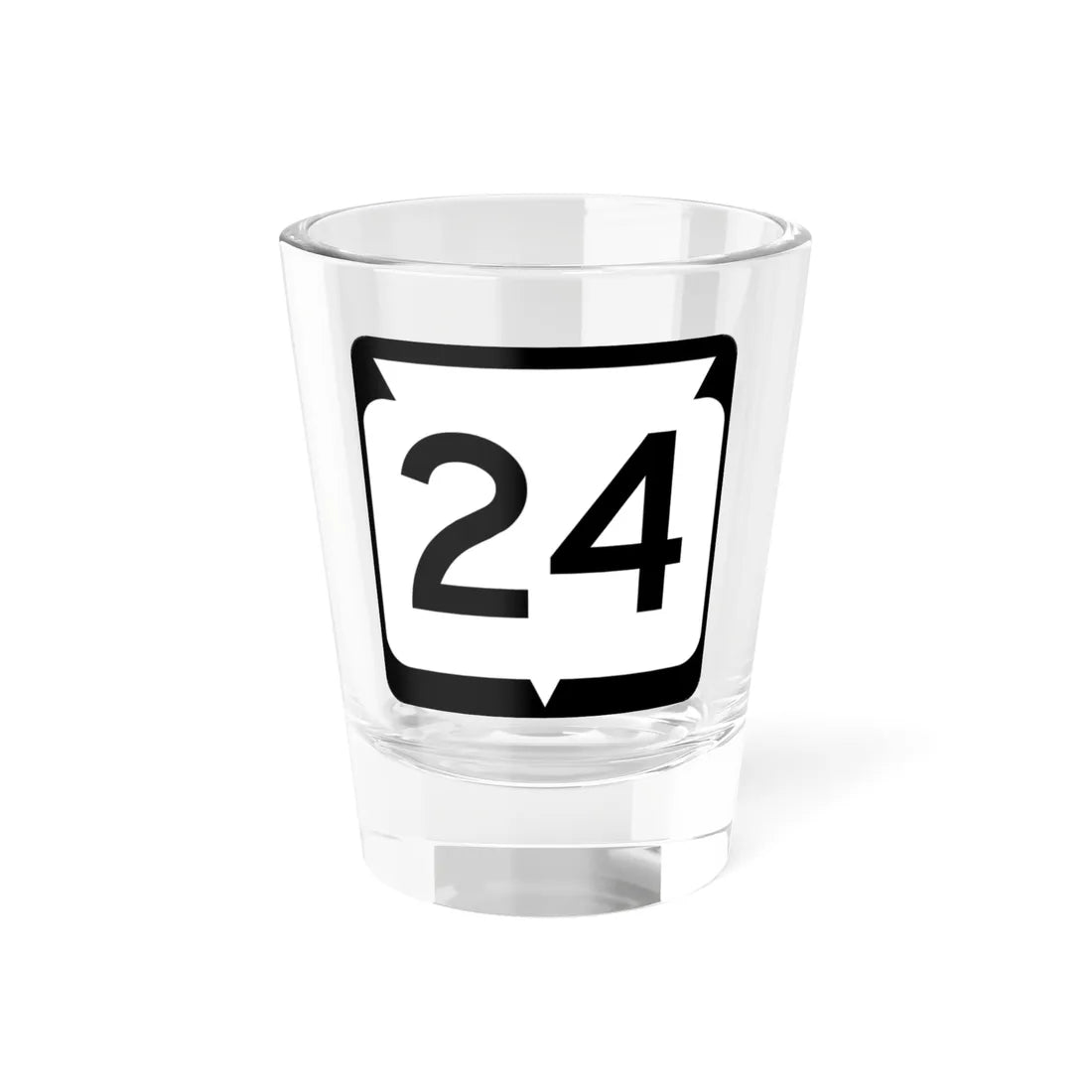 WIS 24 (Wisconsin) (Road Sign) Shot Glass 1.5oz 1.5oz - Go Mug Yourself