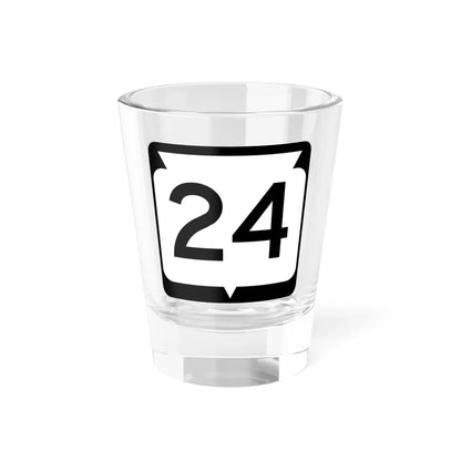 WIS 24 (Wisconsin) (Road Sign) Shot Glass 1.5oz 1.5oz - Go Mug Yourself