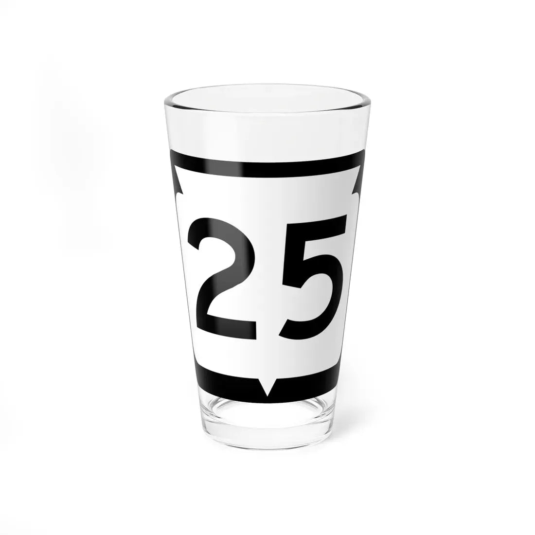 WIS 25 (Wisconsin) (Road Sign) Pint Glass 16oz 16oz - Go Mug Yourself