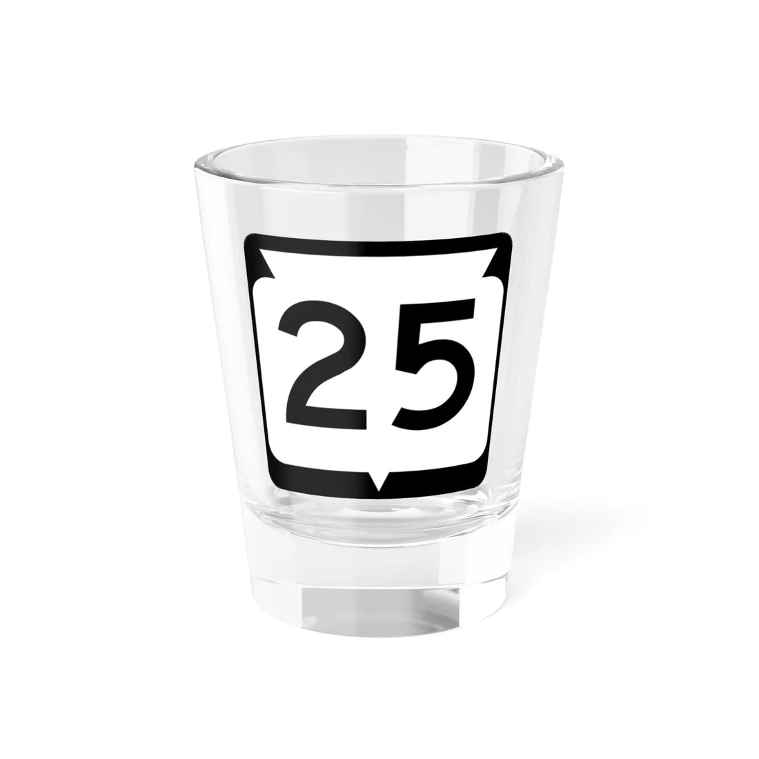 WIS 25 (Wisconsin) (Road Sign) Shot Glass 1.5oz 1.5oz - Go Mug Yourself