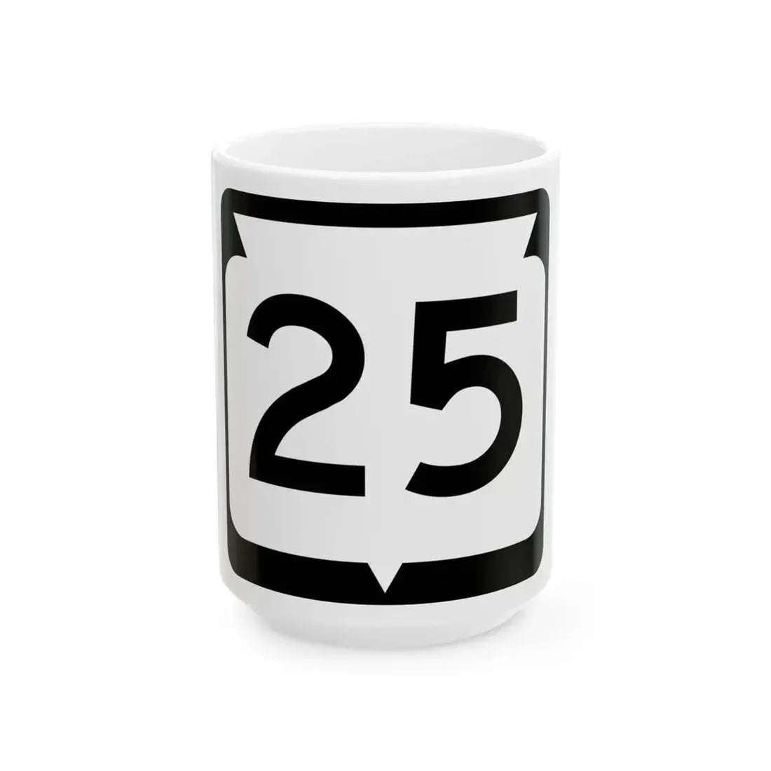 WIS 25 (Wisconsin) (Road Sign) White Coffee Mug 15oz - Go Mug Yourself