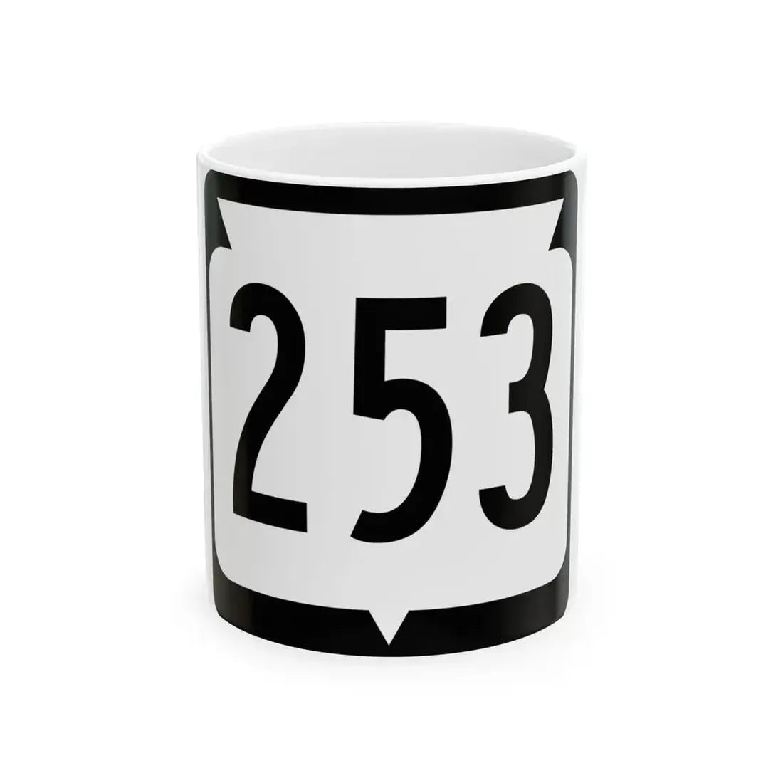WIS 253 (Wisconsin) (Road Sign) White Coffee Mug 11oz - Go Mug Yourself