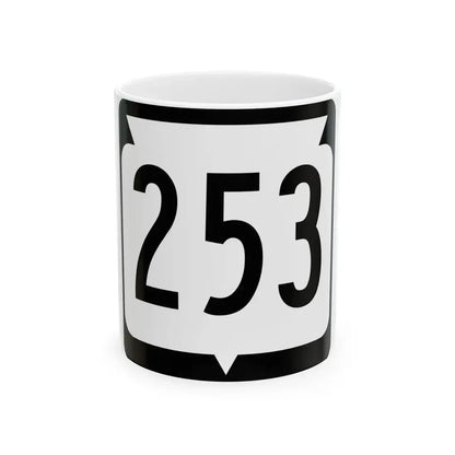 WIS 253 (Wisconsin) (Road Sign) White Coffee Mug 11oz - Go Mug Yourself