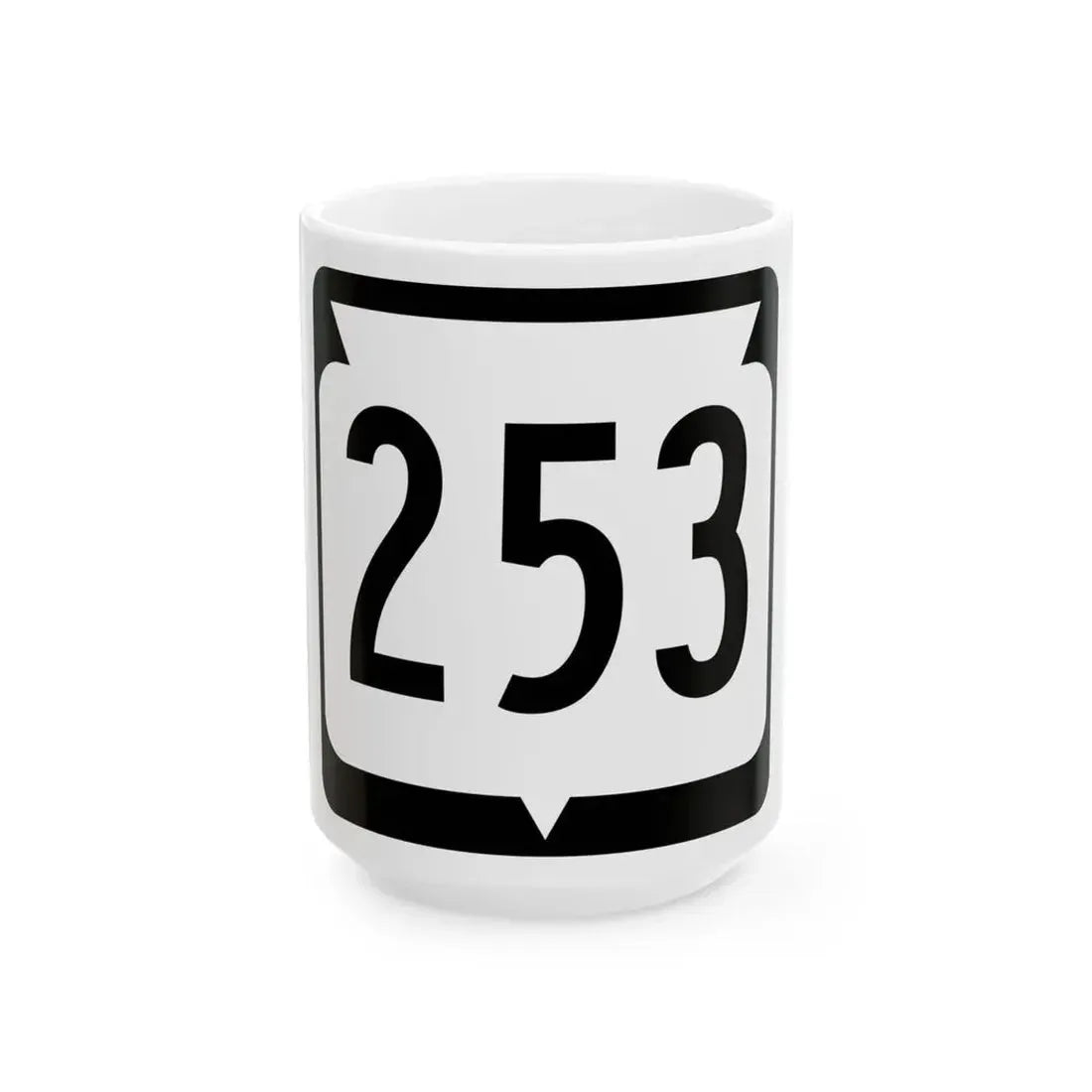 WIS 253 (Wisconsin) (Road Sign) White Coffee Mug 15oz - Go Mug Yourself