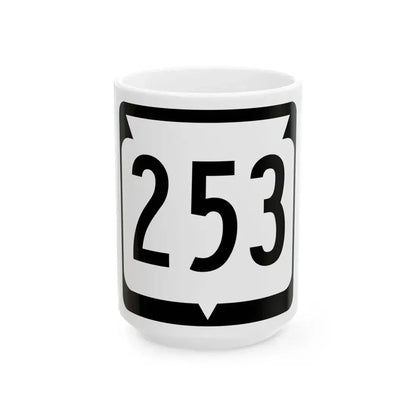 WIS 253 (Wisconsin) (Road Sign) White Coffee Mug 15oz - Go Mug Yourself