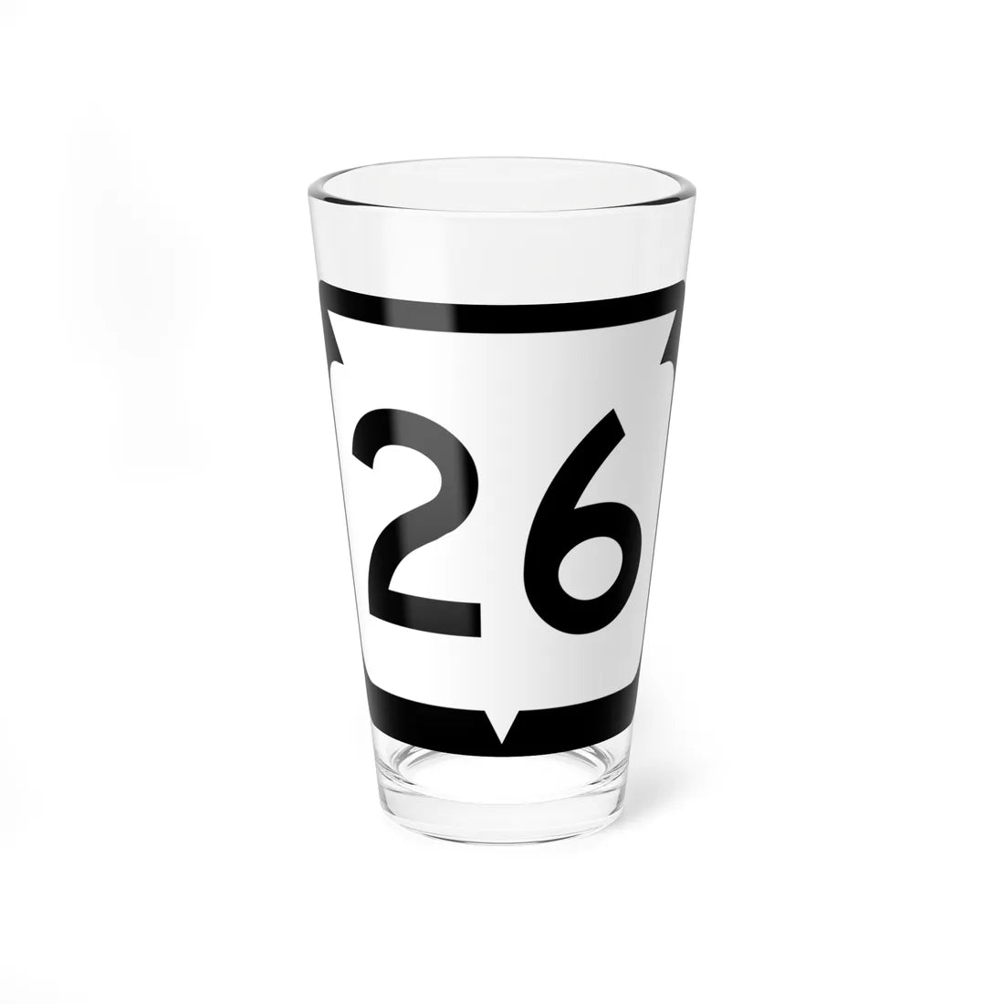 WIS 26 (Wisconsin) (Road Sign) Pint Glss 16oz 16oz - Go Mug Yourself