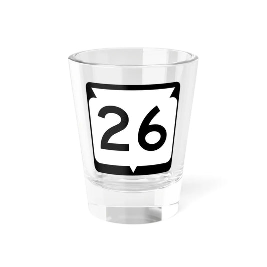 WIS 26 (Wisconsin) (Road Sign) Shot Glass 1.5oz 1.5oz - Go Mug Yourself