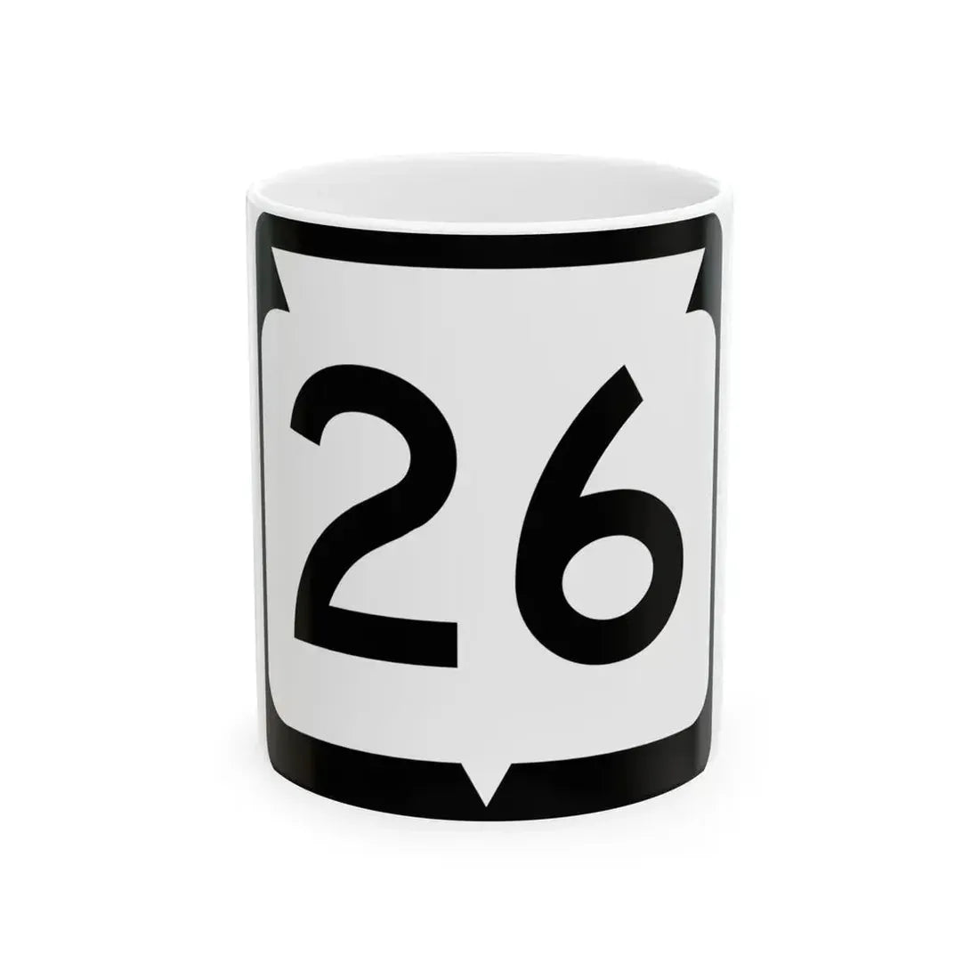 WIS 26 (Wisconsin) (Road Sign) White Coffee Mug 11oz - Go Mug Yourself