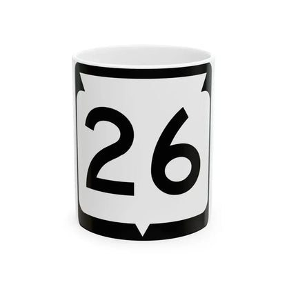 WIS 26 (Wisconsin) (Road Sign) White Coffee Mug 11oz - Go Mug Yourself