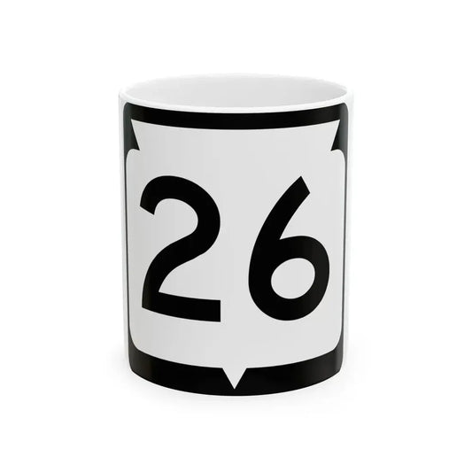 WIS 26 (Wisconsin) (Road Sign) White Coffee Mug 11oz - Go Mug Yourself